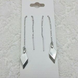 Dia-shape Dangle Threader Earrings
